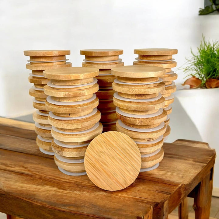 Bamboo Mason Jar Lid - Wide Mouth Size