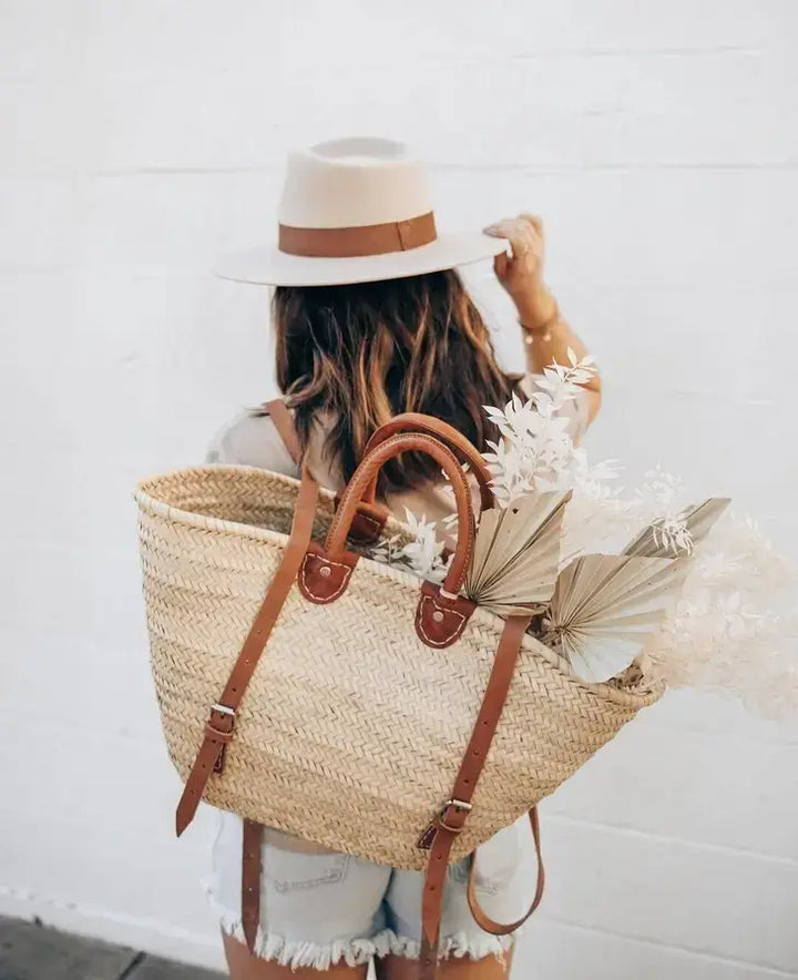French Market Straw Backpack