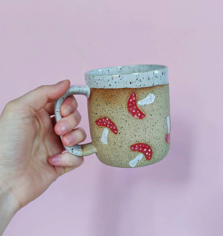 Handmade Mushroom Stamp Mug