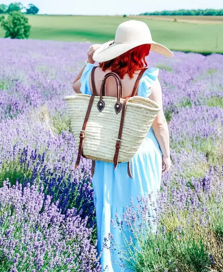 French Market Straw Backpack