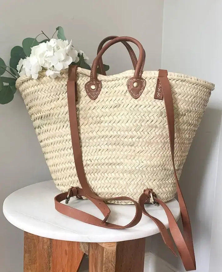 French Market Straw Backpack