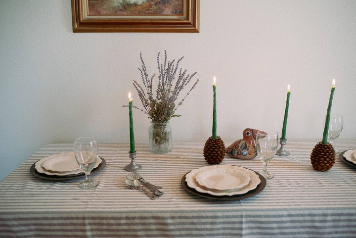Beeswax Asparagus Candle Taper - Set of 2