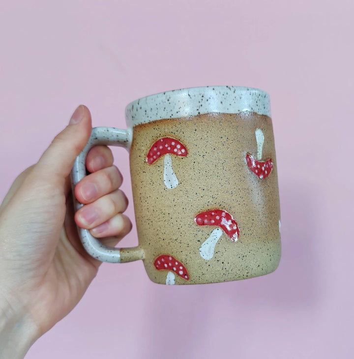 Handmade Mushroom Stamp Mug