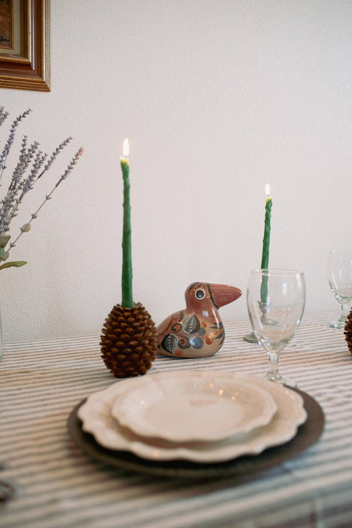 Beeswax Asparagus Candle Taper - Set of 2