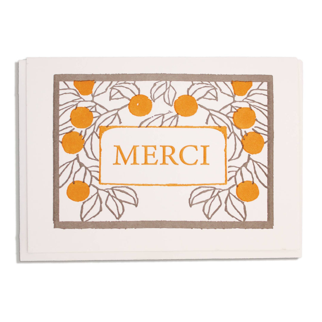 Merci Oranges Notelet Card