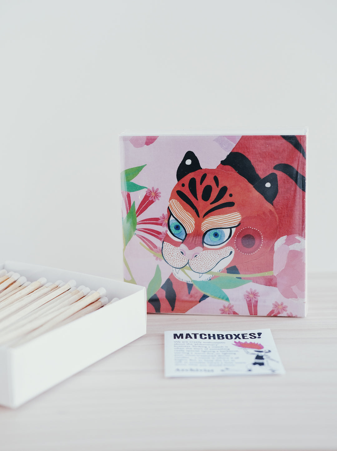 Tiger with Peony Square Matchbox