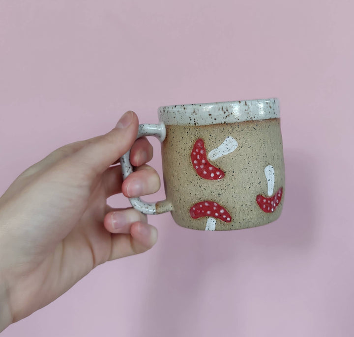 Handmade Mushroom Stamp Mug