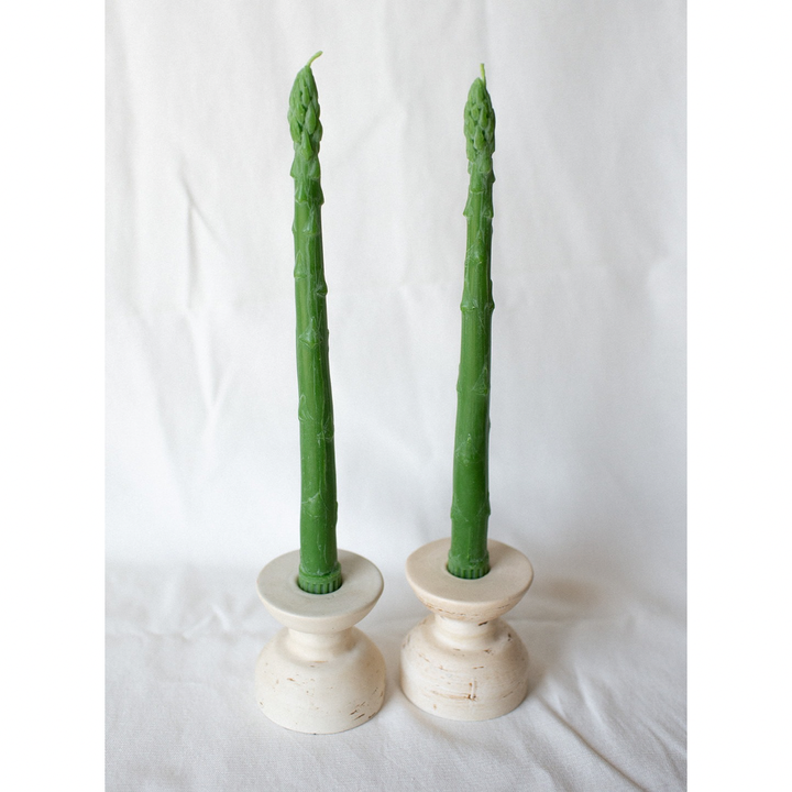 Beeswax Asparagus Candle Taper - Set of 2