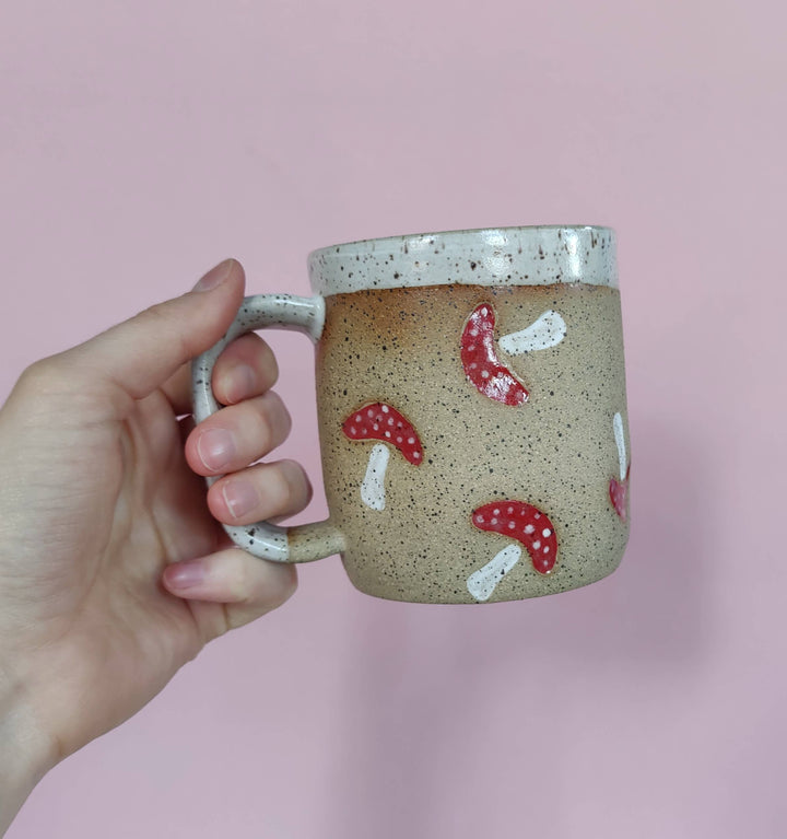 Handmade Mushroom Stamp Mug