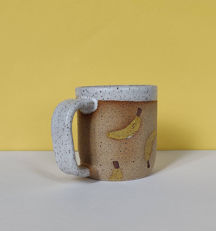 Handmade Banana Stamped Ceramic Mug
