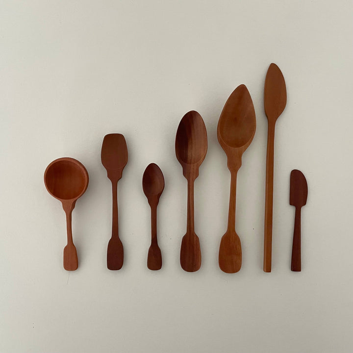 Handcrafted Sao wood medium jam & honey scoop spoons