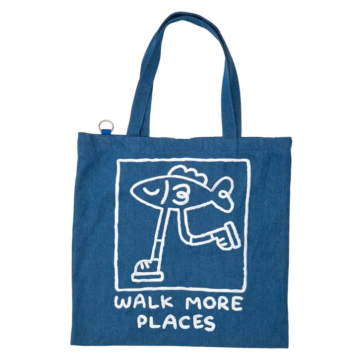 Walk More Places Demin Tote Bag