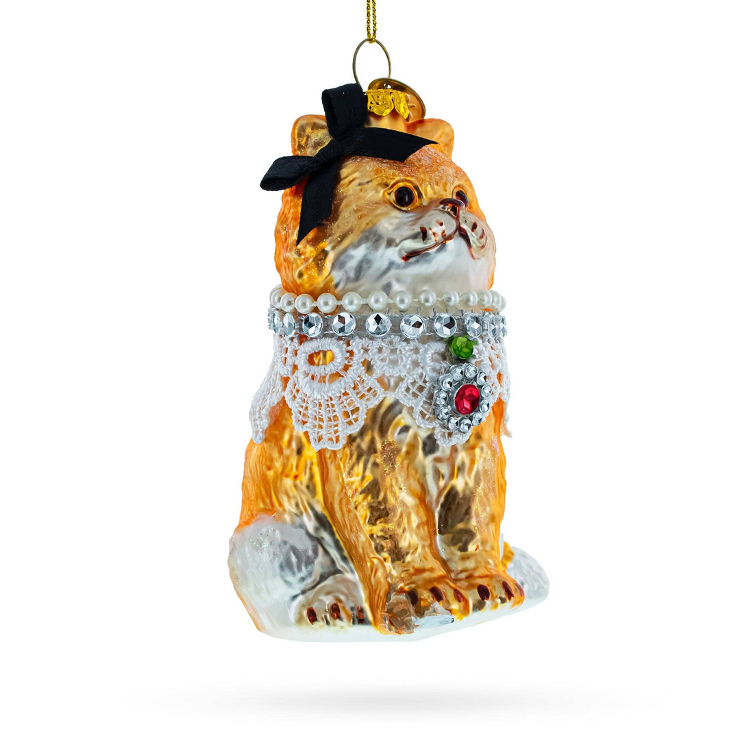 Chic Cat with Pendant Glass Ornament