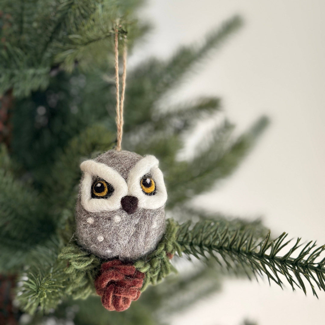 Owl Felted Ornament - Assorted Colors