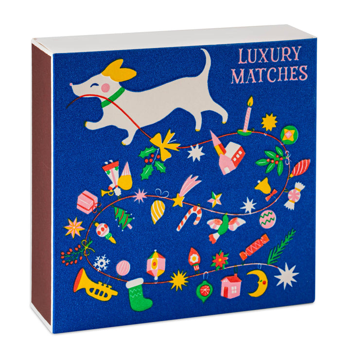 Festive Dog Square Matchbox