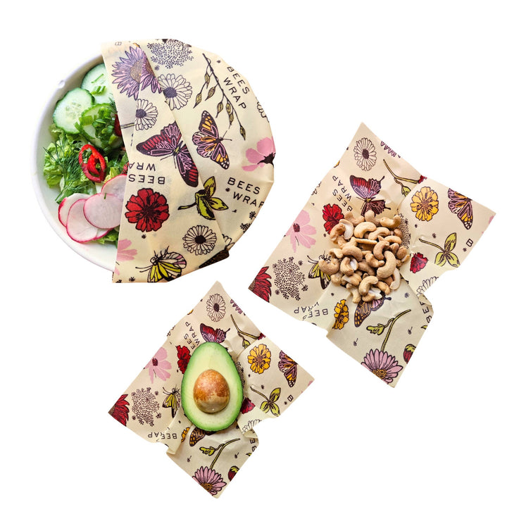 Bee's Wrap Assorted 3 Pack - Meadow Magic, Plant Based Vegan Wax