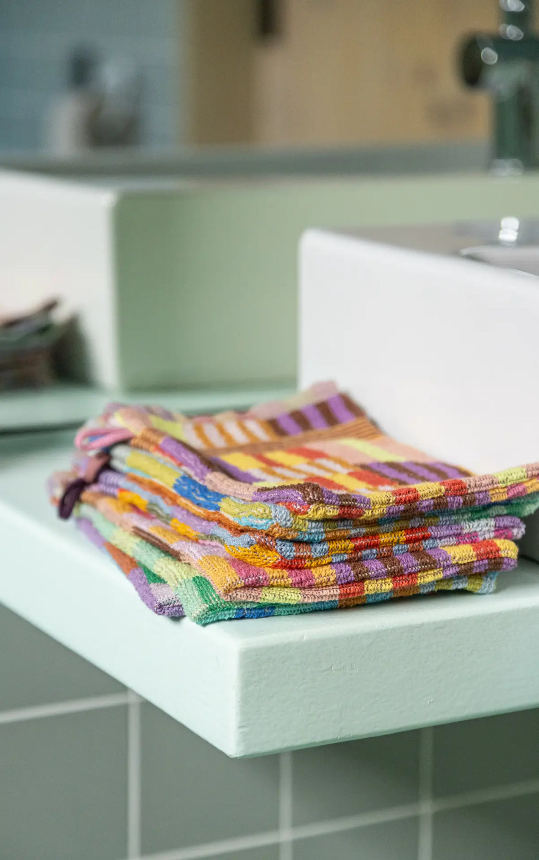 Wash Glove Trio #121 Tulip Quilt