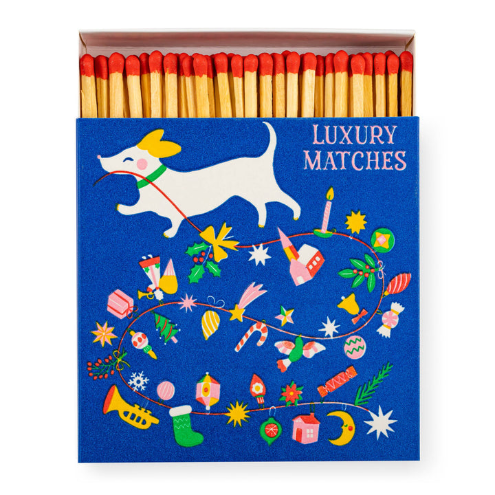 Festive Dog Square Matchbox