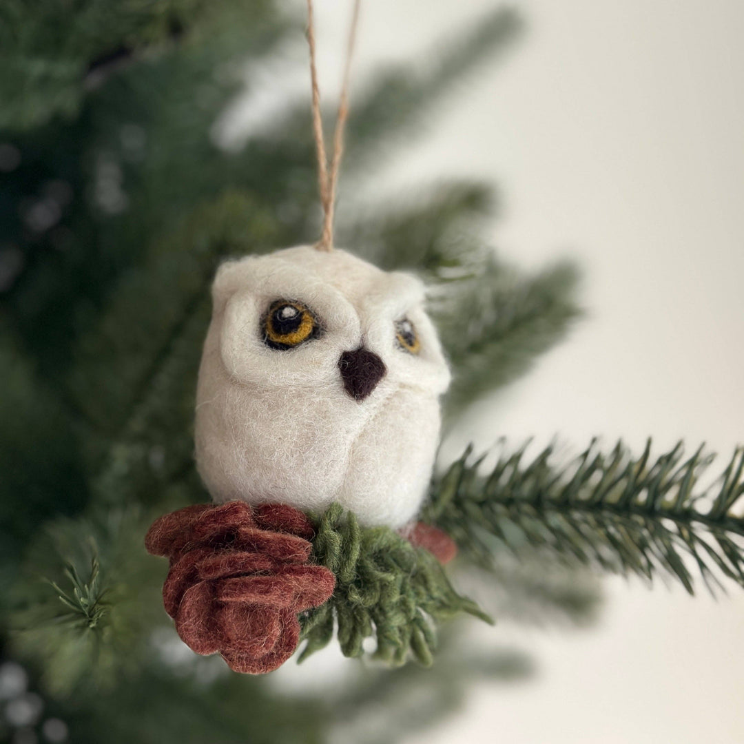 Owl Felted Ornament - Assorted Colors
