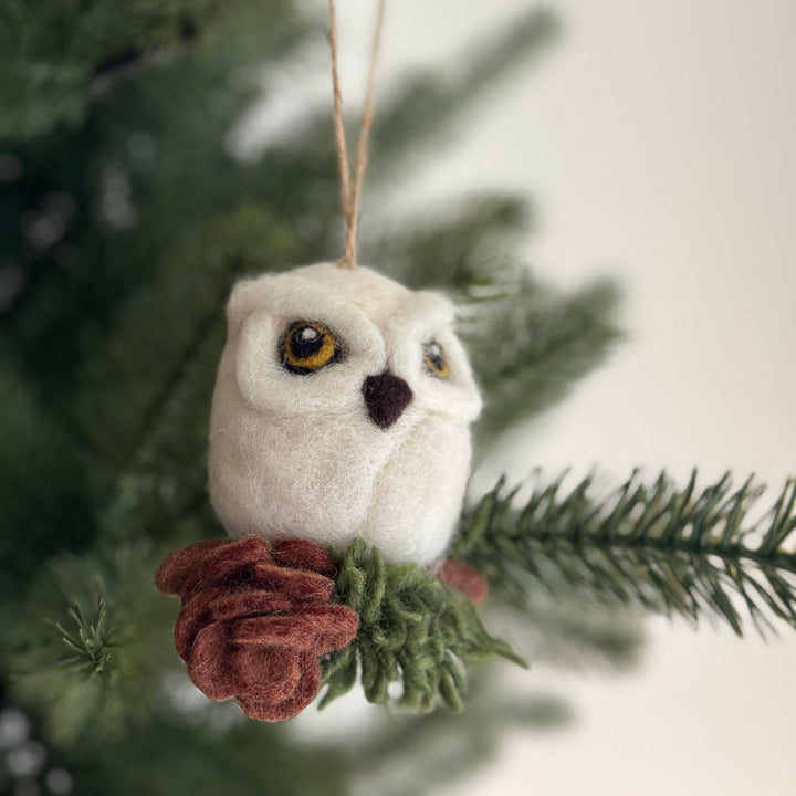 Owl Felted Ornament - Assorted Colors