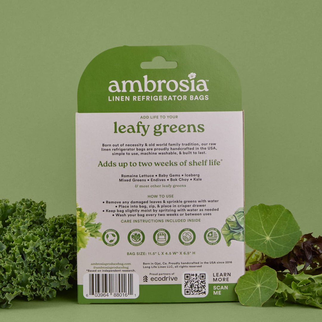 The Leafy Greens Bag – Reusable Linen Produce Bag