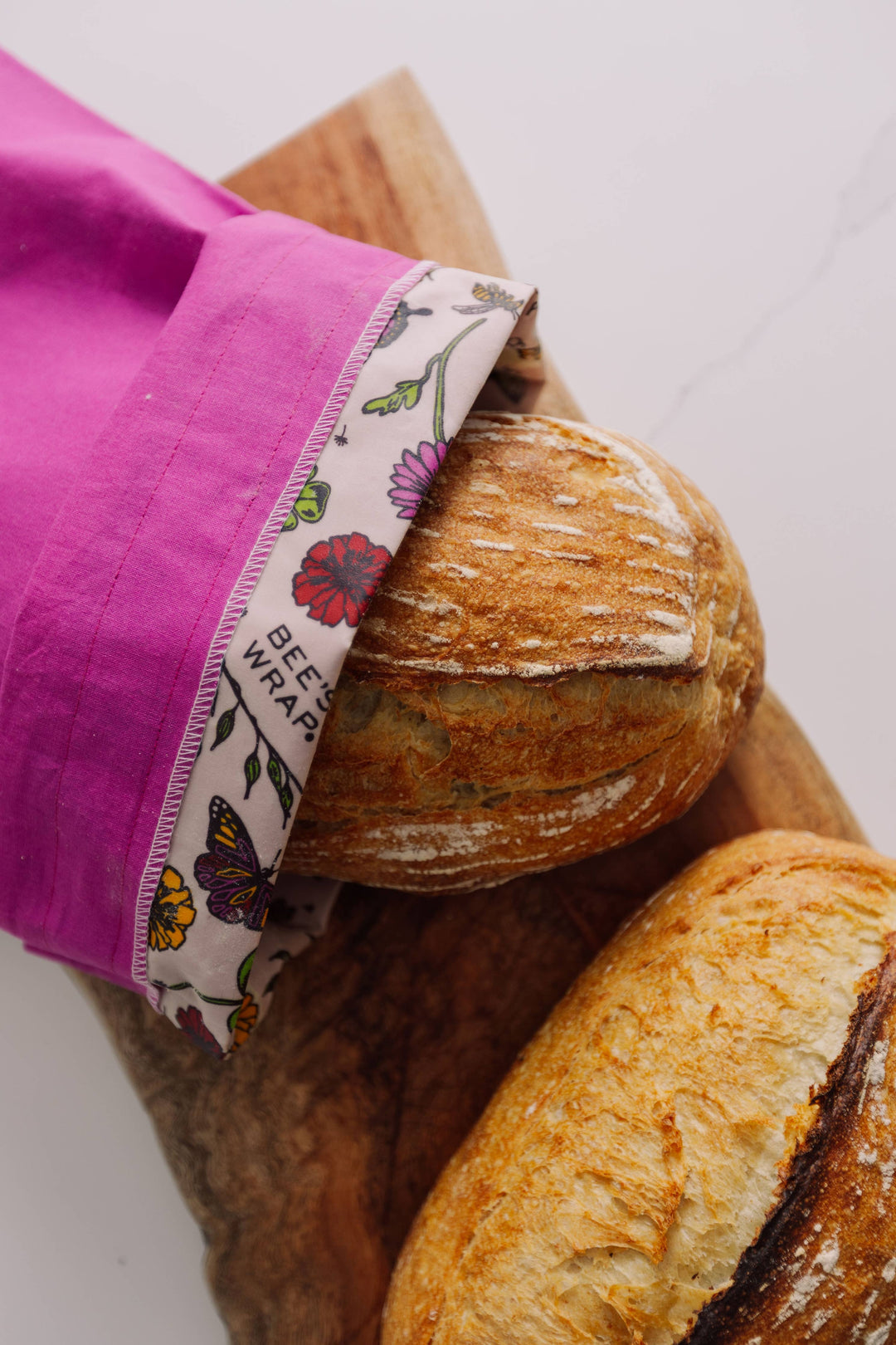 Bee's Wrap Artisan Bread Bag - Magenta, Meadow Magic lined