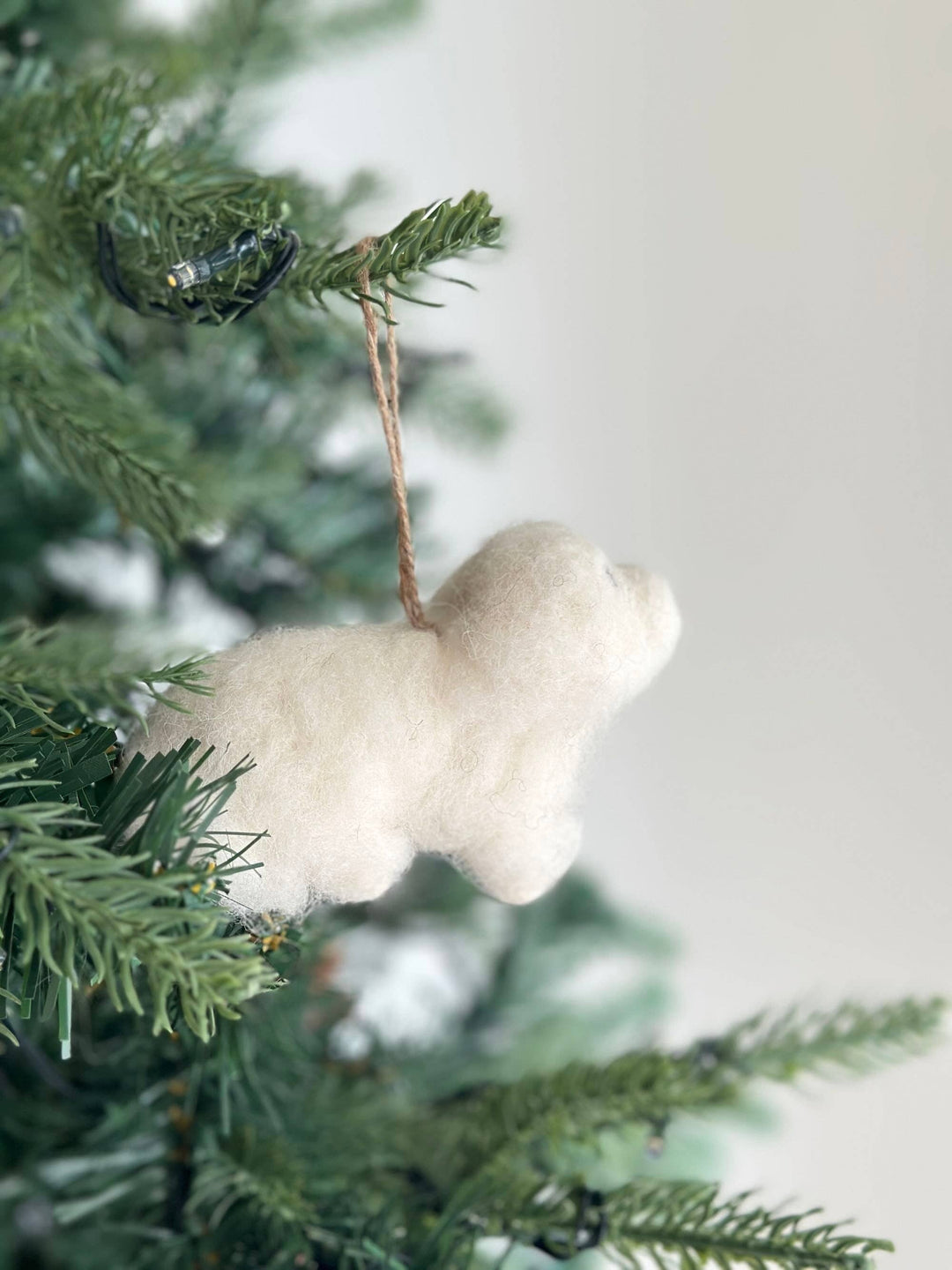 White Maltese Dog Felt Ornament