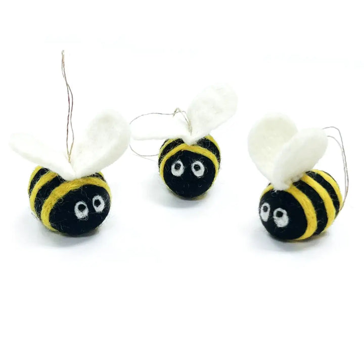 Buzzy Bumble Bees Eco Wool Ornament