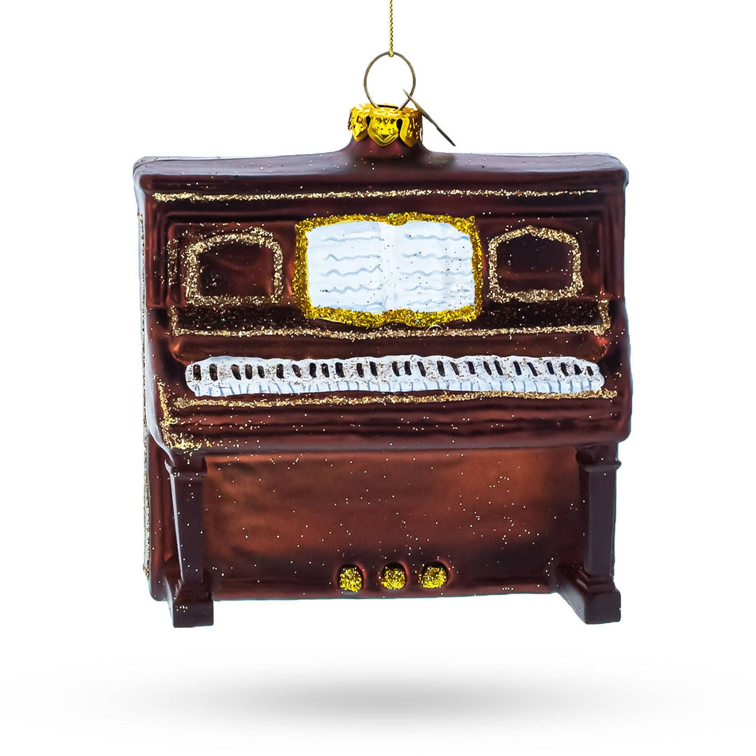 Vintage Upright Piano Glass Christmas Ornament