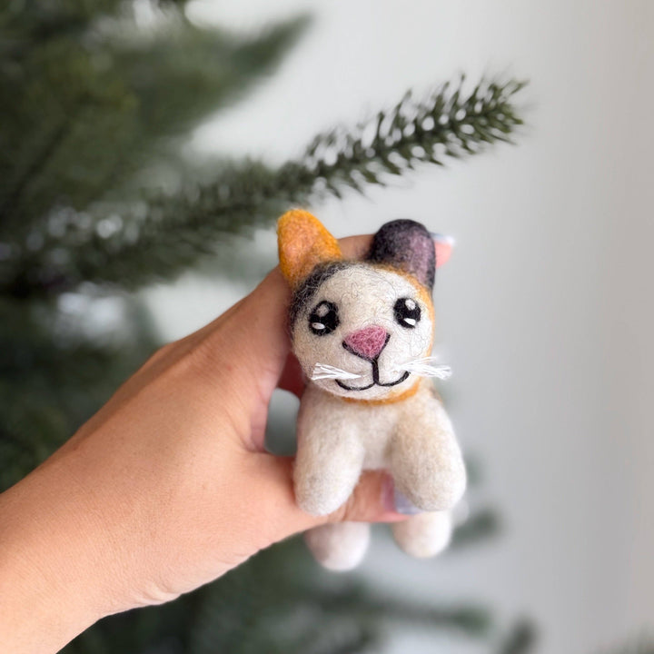Cat Felt Ornament – Calico, Gray Tabby & Tuxedo