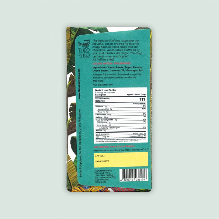 Dark Chocolate w/ Green Banana Chips & Salt 60%