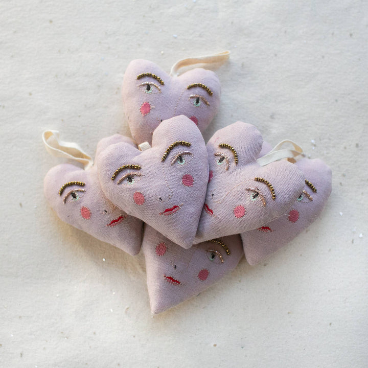 Handsome Heart Lavender & Cotton Ornament