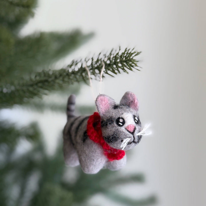 Cat Felt Ornament – Calico, Gray Tabby & Tuxedo