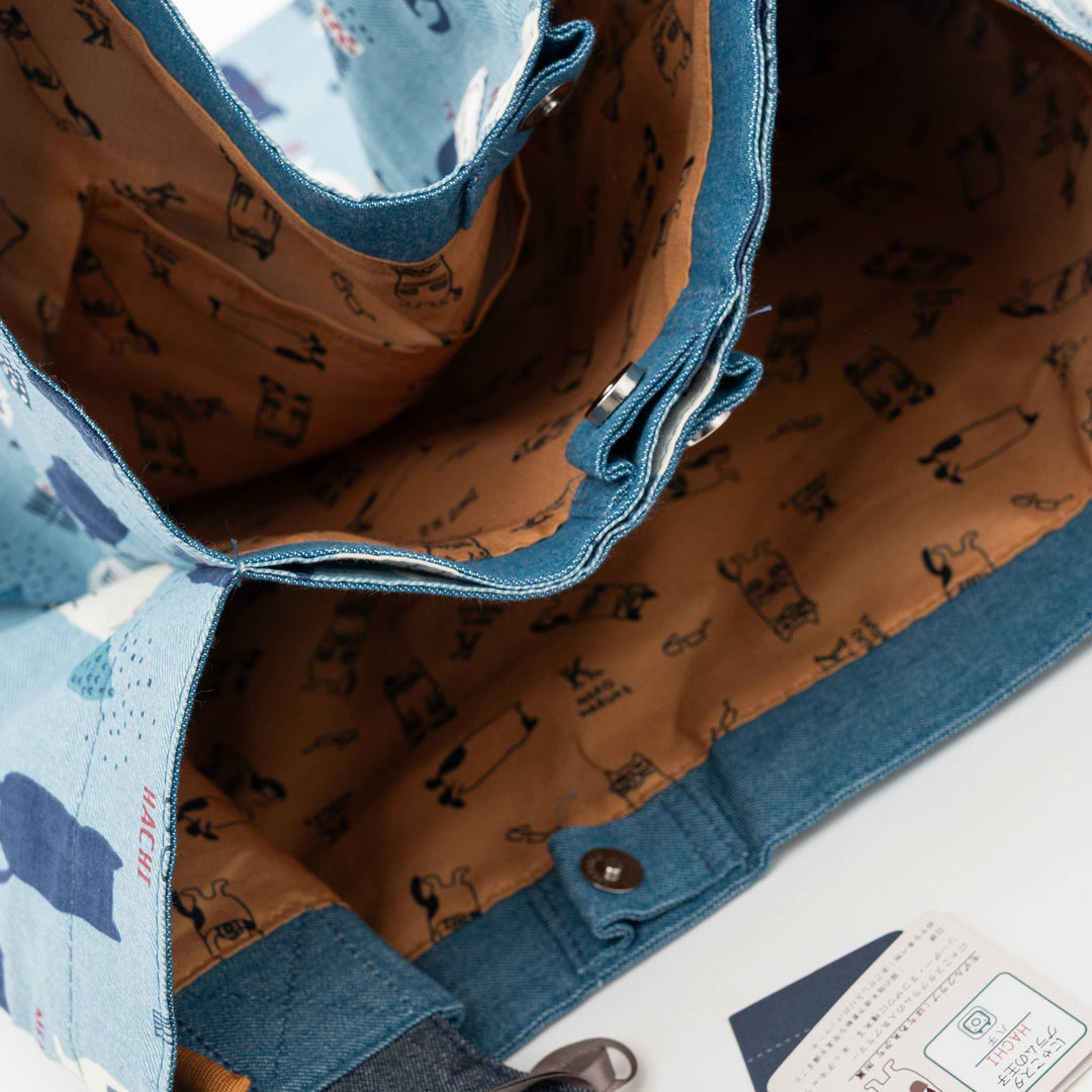 Three Cats Embroidered Canvas Tote Bag