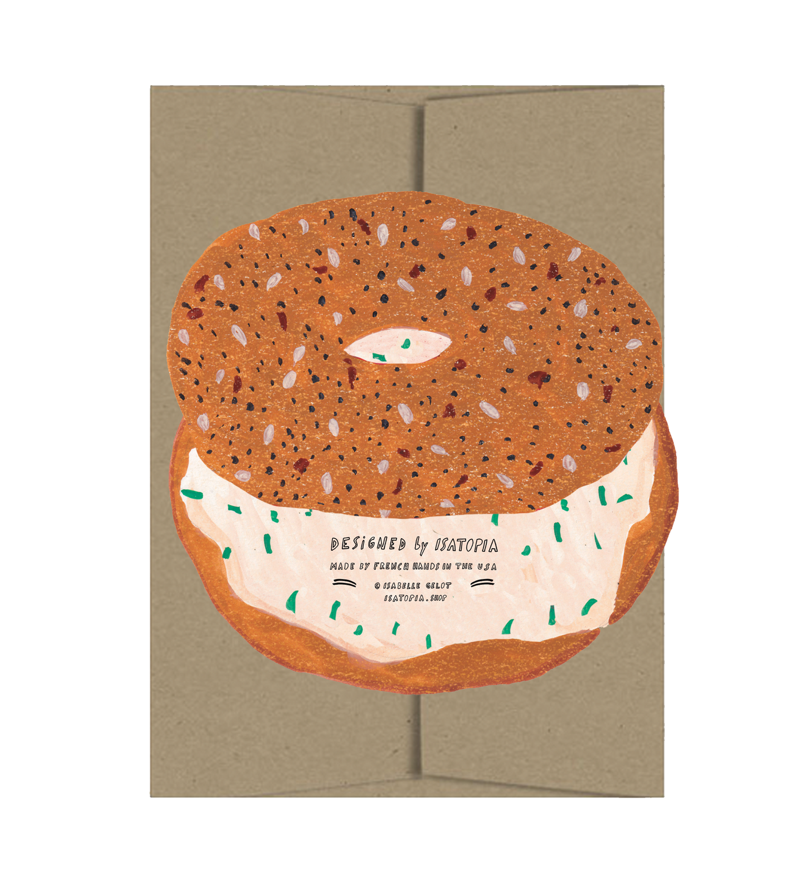 Biigel Card Everything Bagel - Die Cut Card – Green Tiger & Co.