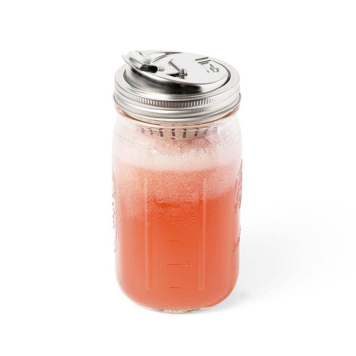 Jarware Stainless Steel Drink Lid for Wide Mouth Mason Jar