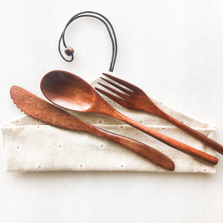 Japanese Style Wooden Cutlery Set - Zero Waste Plastic Free