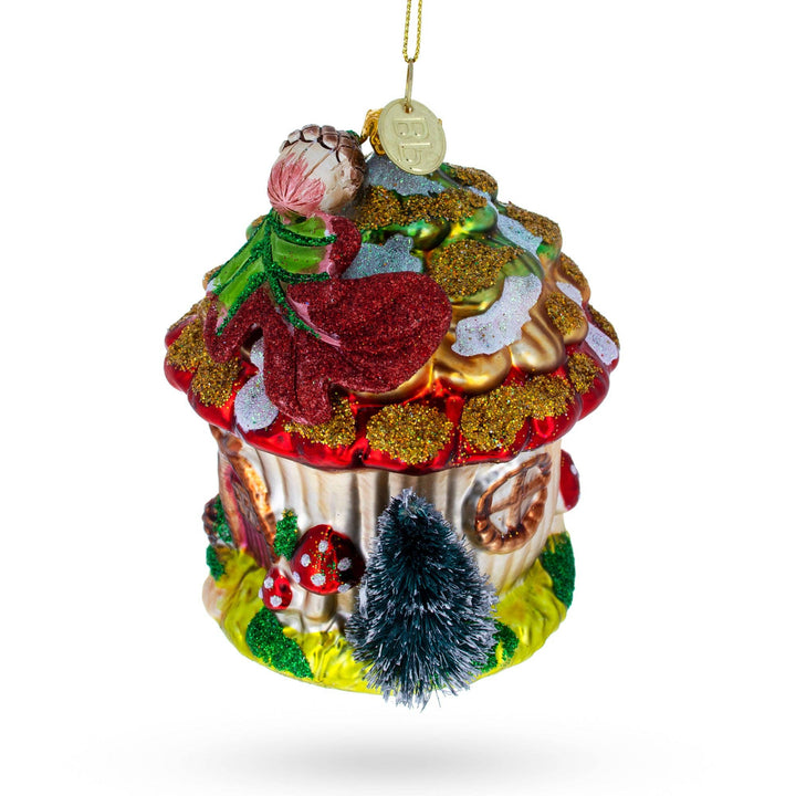 Fairy House Nestled in a Woodland Glade Glass Ornament