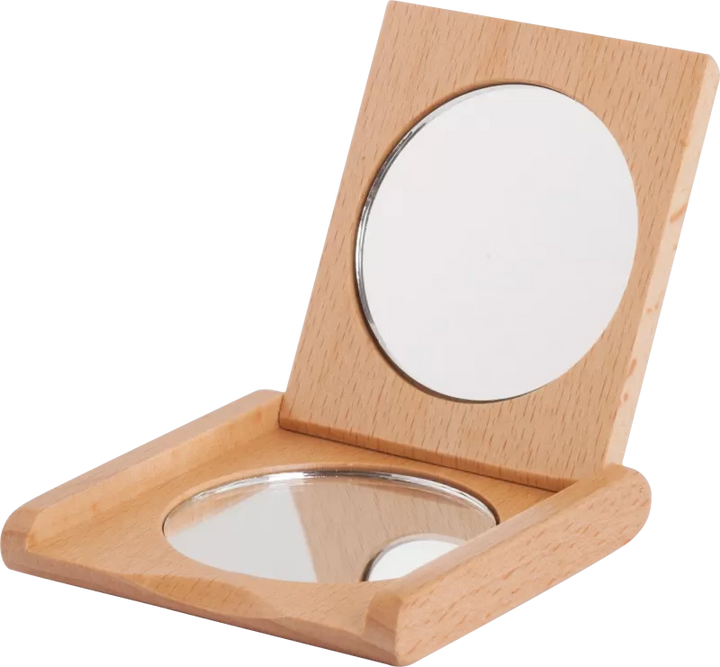 Beechwood Pocket Folding Mirror