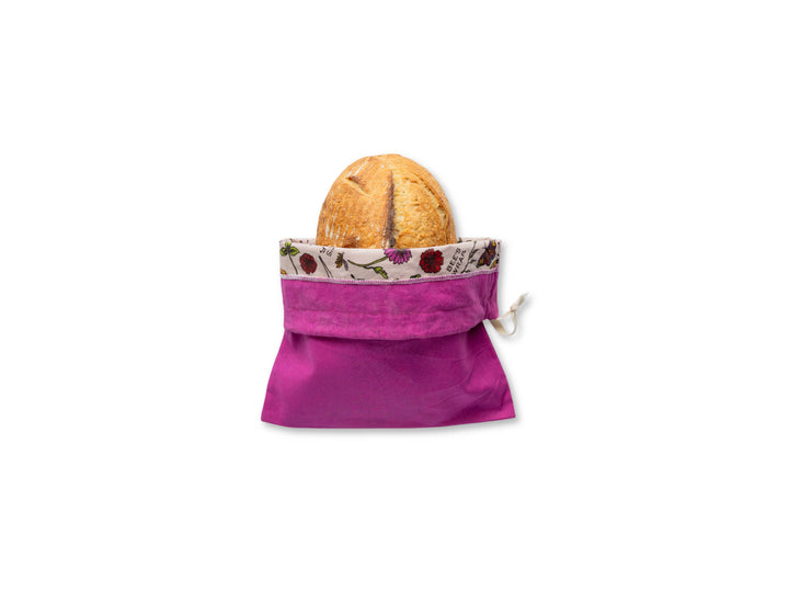 Bee's Wrap Artisan Bread Bag - Magenta, Meadow Magic lined