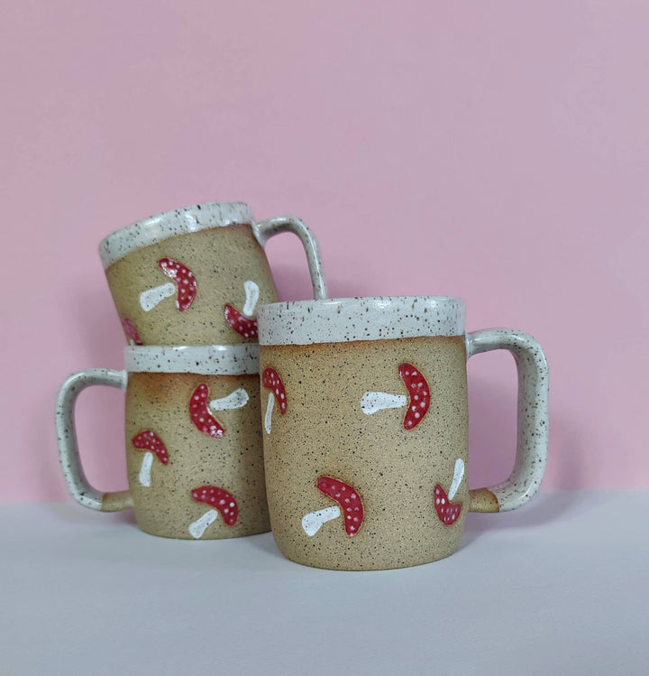 Handmade Mushroom Stamp Mug