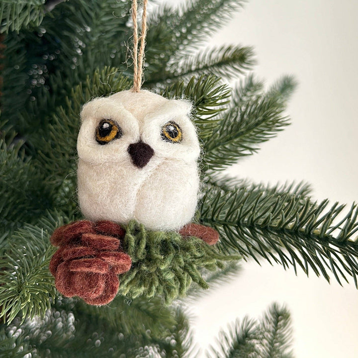 Owl Felted Ornament - Assorted Colors