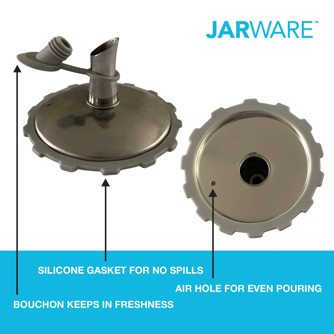 Jarware Oil Cruet Lid for Regular Mouth Mason Jar