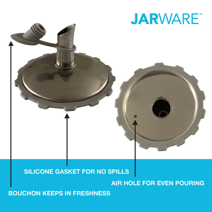 Jarware Oil Cruet Lid for Regular Mouth Mason Jar