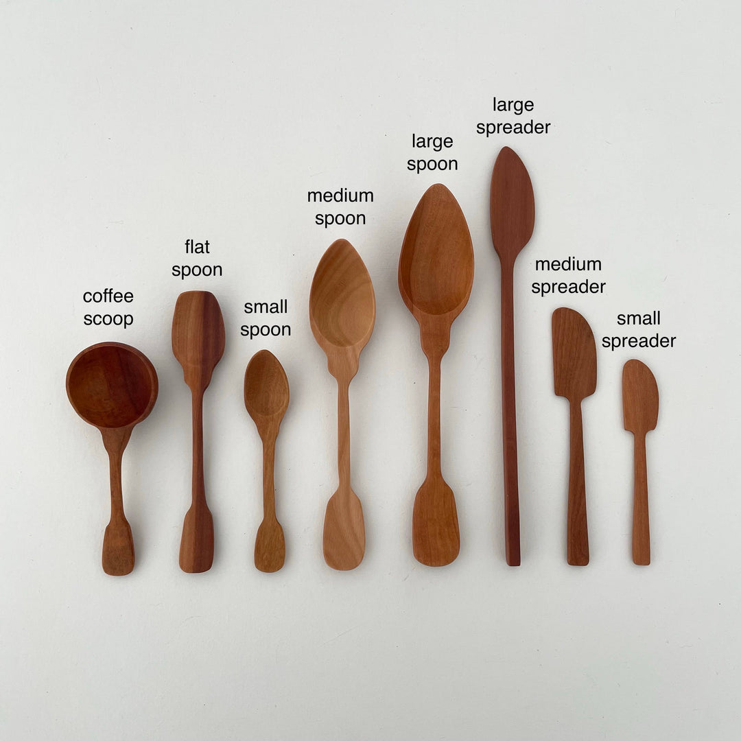 Handcrafted Sao wood medium jam & honey scoop spoons