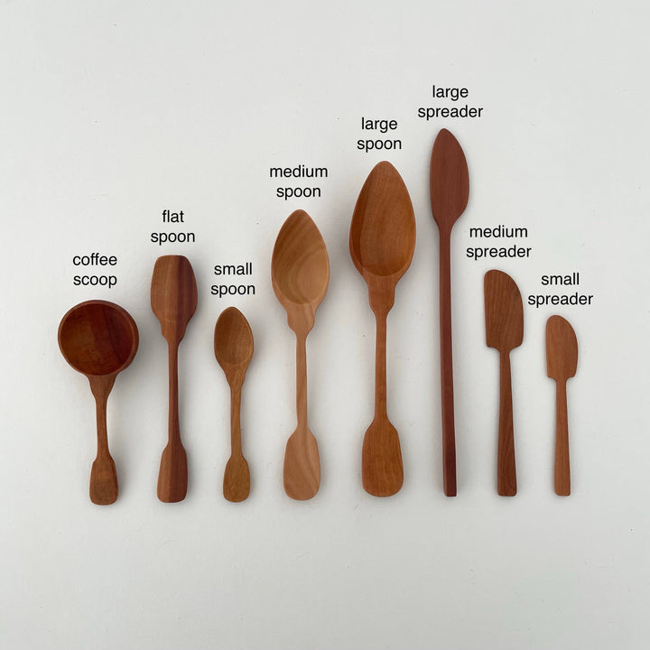 Handcrafted Sao wood medium jam & honey scoop spoons