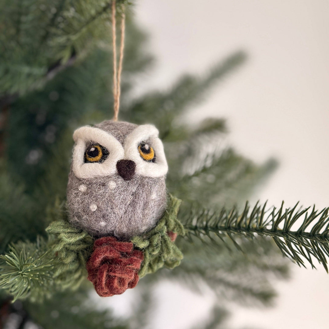 Owl Felted Ornament - Assorted Colors