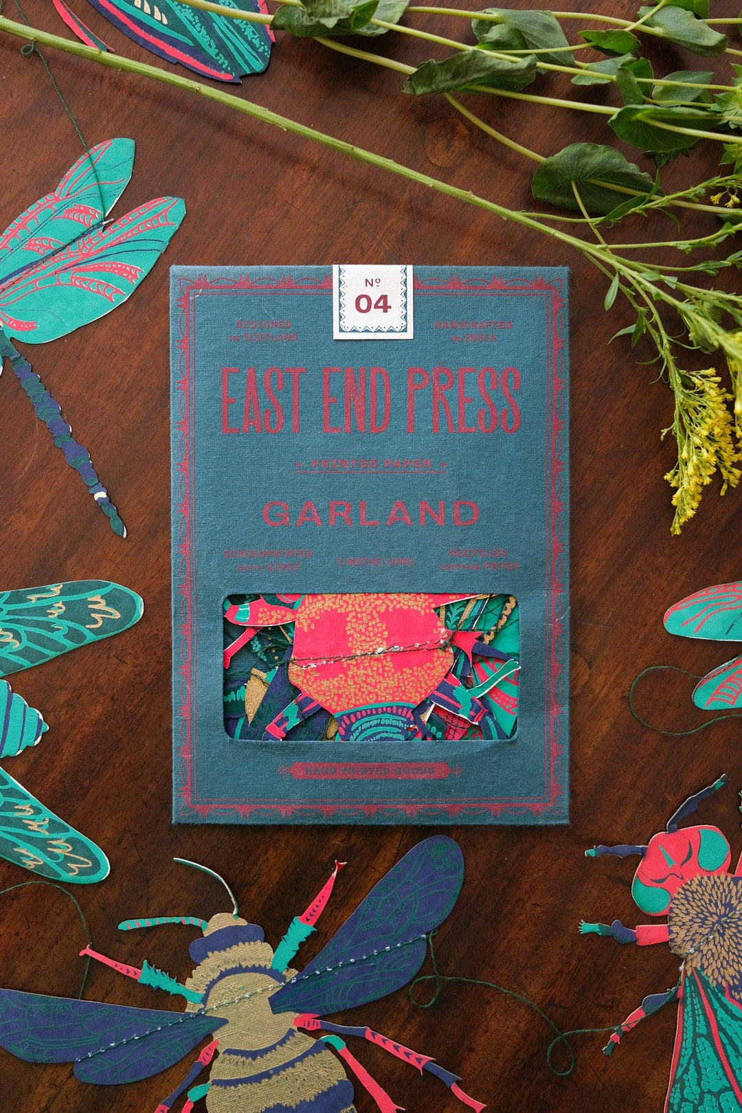 Insect Sewn Paper Garland