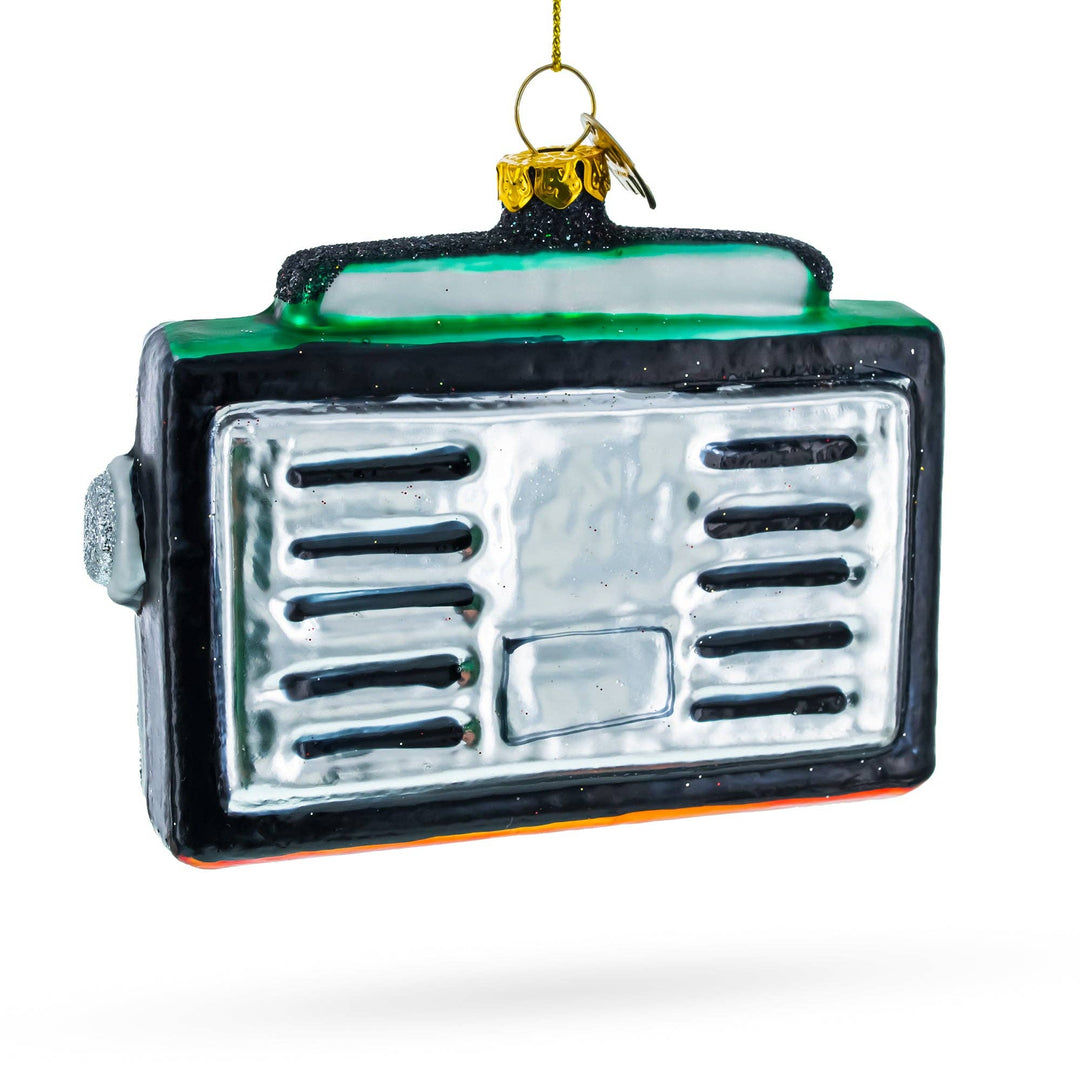 Vintage Cassette Player Boombox Glass Ornament