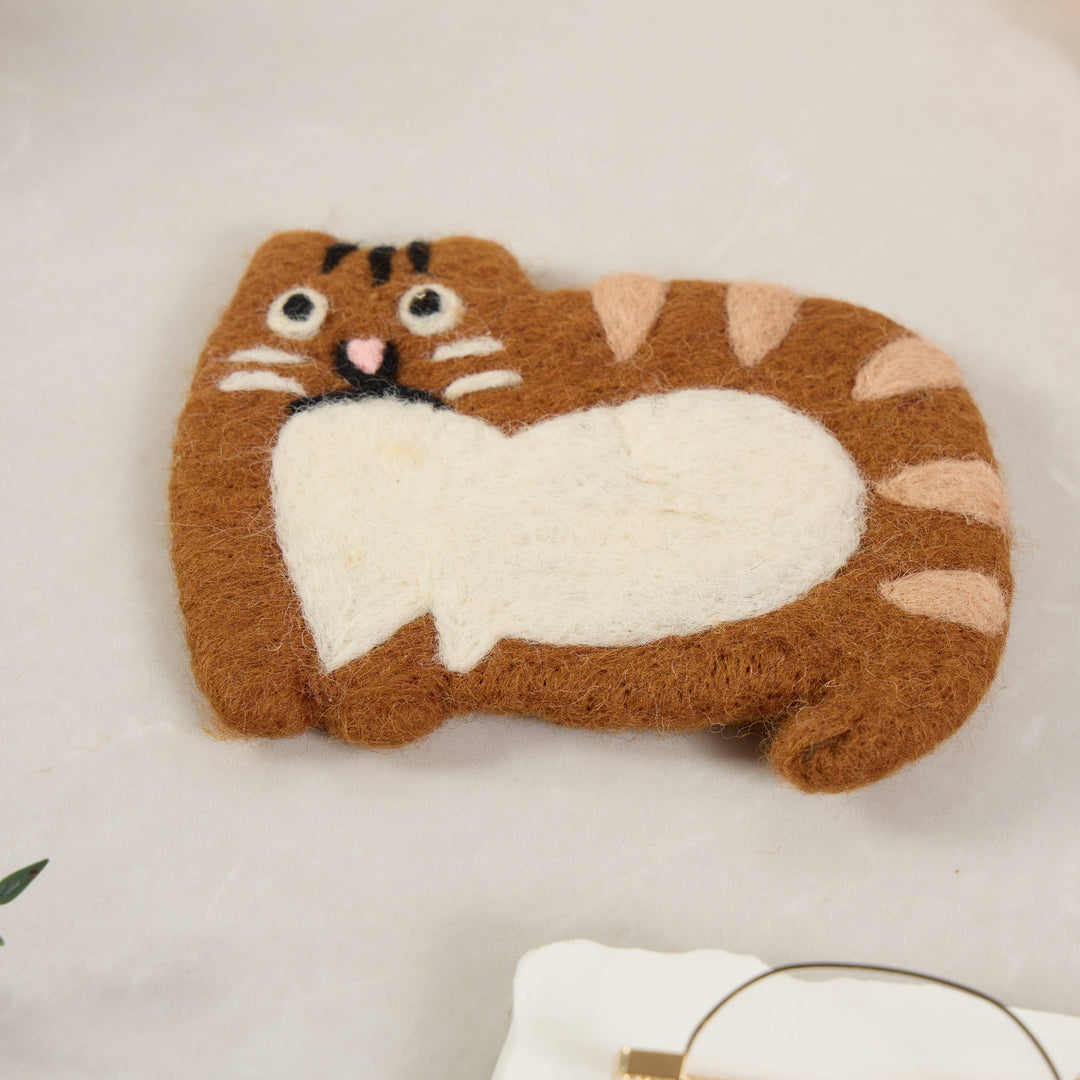Handmade Felt Coaster Scaredy Cats
